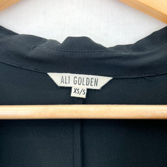 Ali Golden Long Sleeve Silk Collared Swing Dress XS/S Modern Minimalist Capsule - Picture 7 of 9